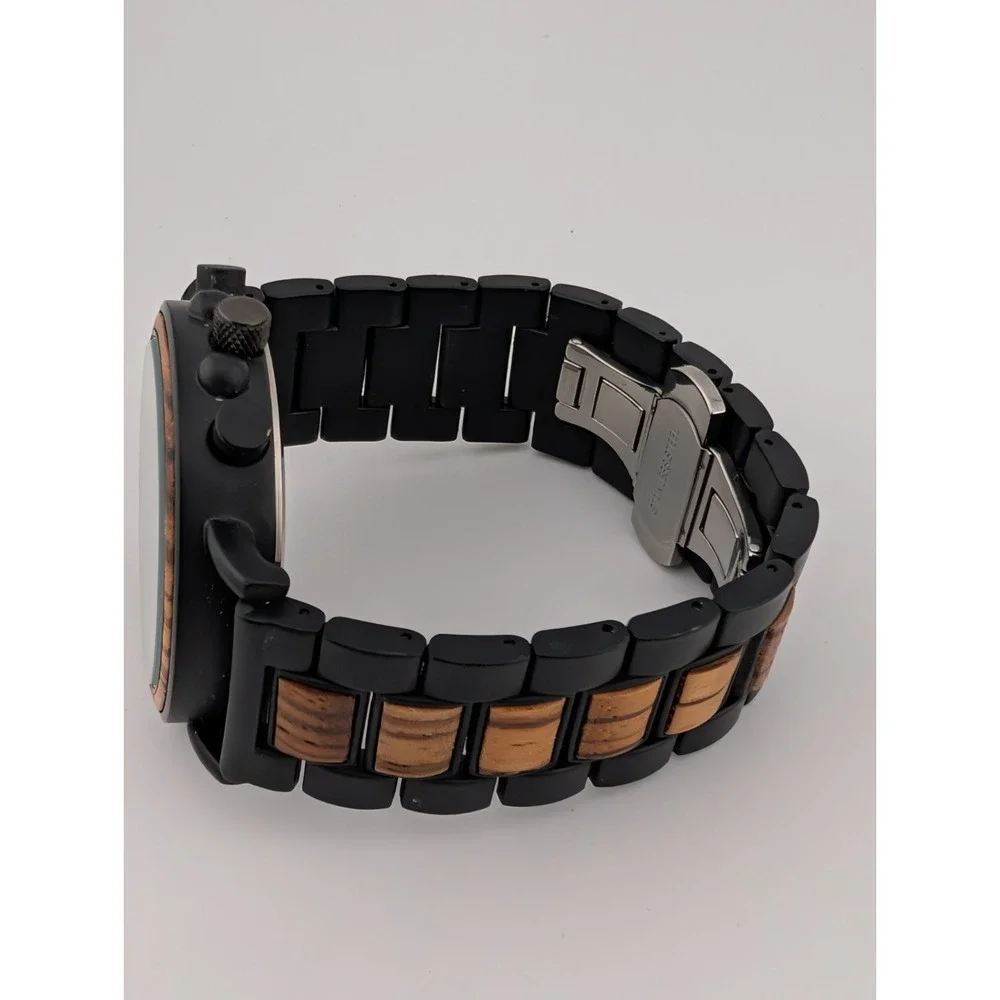 Stay Fine Wood‎ Chronograph Quartz Watch Men 44mm Case 7